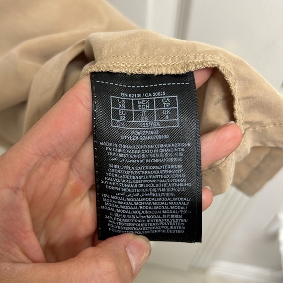 GUESS Cargo Cinched Waist Short Sleeve Mini Dress | Size XS Camel - Picture 8 of 8